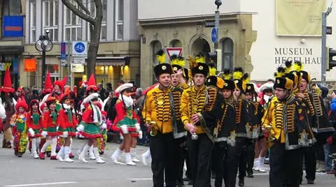 Germany Stuttgart Carnival parade procession Stock Footage 21394137