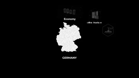 Germany technology map with animated charts Stock Footage 340979276