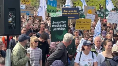 Germany: Thousands protest in Germany against government energy policy Stock Footage 332999749