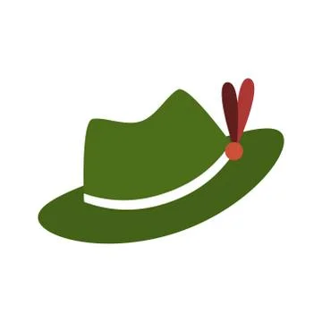Germany traditional hat accessory flat style icon Stock Illustration