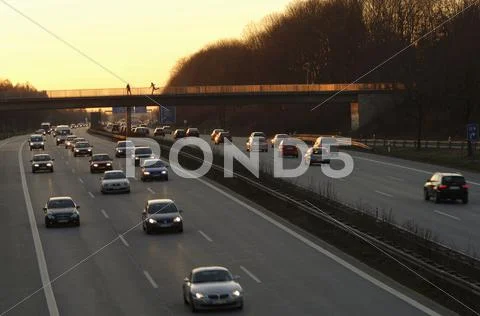 Germany, Traffic on freeway in the evening Stock Photos