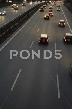 Germany, Traffic on freeway in the evening Stock Photos