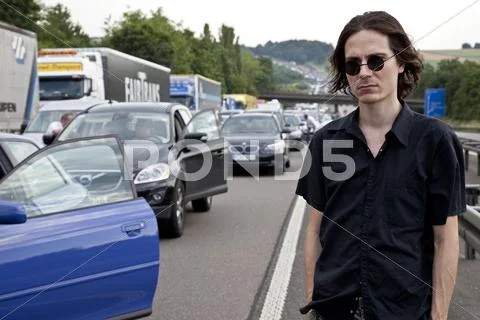 Germany, Traffic jam on autobahn Stock Photos