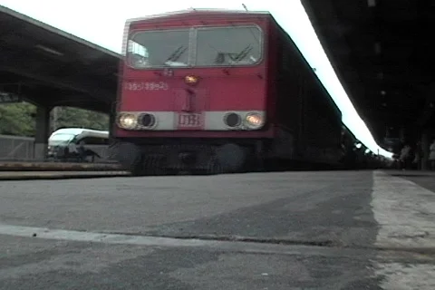 Germany train transporting metal pipe 스톡 동영상 480418