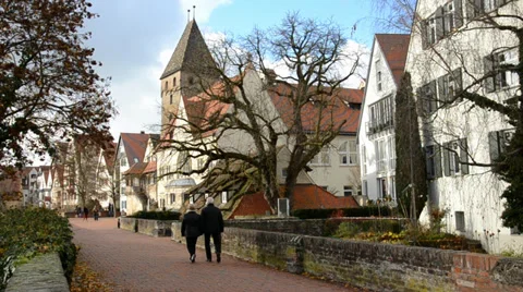 Germany, ulm street 库存影片 33117265