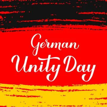 Germany Unity Day calligraphy hand lettering. German National holiday celebra Stock Illustration