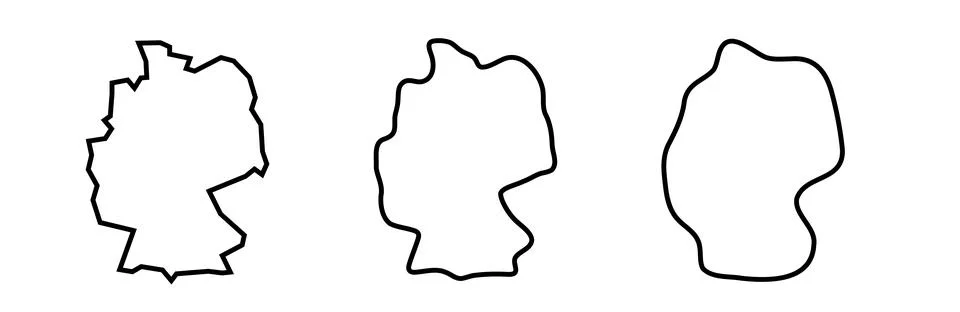 Germany vector country map in three levels of smoothness イラスト素材