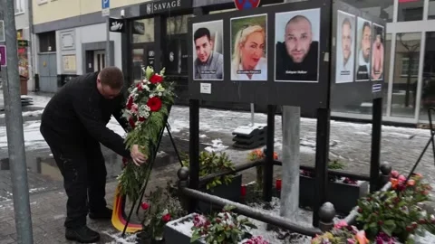 Germany: Victims of Hanau racist attack commemorated in Germany on sixth ... Stock Footage 329237367
