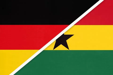 Germany vs Ghana, symbol of two national flags. Stock Photos