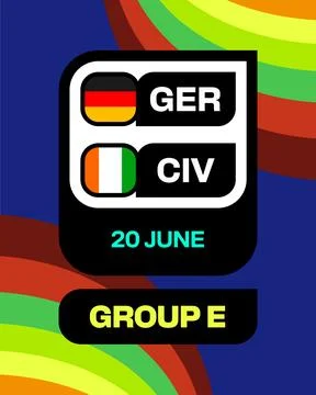 Germany vs Ivory Coast Announcing Football Match Schedule for 2026 Group E .. Stock Illustration