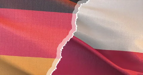 Germany vs poland flag animation 4k Stock Footage 170199731