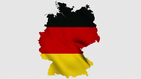 Germany waving flag map with alpha channel and seamless loop Stock Footage 171828269