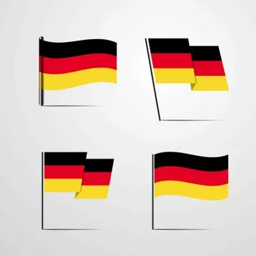 Germany waving Flag set design vector 스톡 일러스트