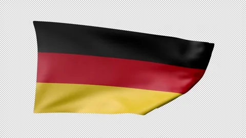 Germany Waving Flag Transparent Alpha Stock Footage 274432025