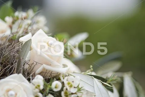 Germany, Wedding Bouquet With White Roses