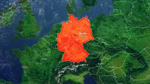 GERMANY Zoom Map 2D Stock Illustration