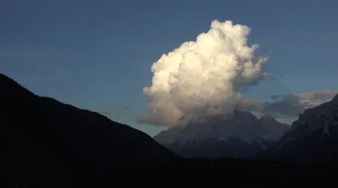 Germany Zugspitze sunset dramatic storm cloud 4K 069 Stock Footage 44270707
