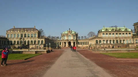 Germany zwinger palace hyper time lapse front 11290 Stock Footage 35348374