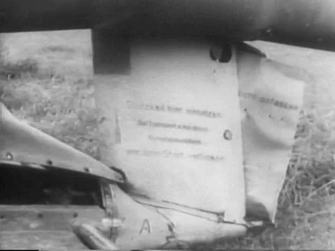 Germany's flying bombs are destroyed by Allied barrage balloons, anti-aircraft Stock Footage 75767671
