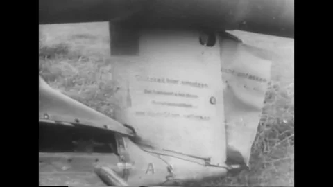 Germany's flying bombs are destroyed by Allied barrage balloons, anti-aircraft Stock Footage 145413708