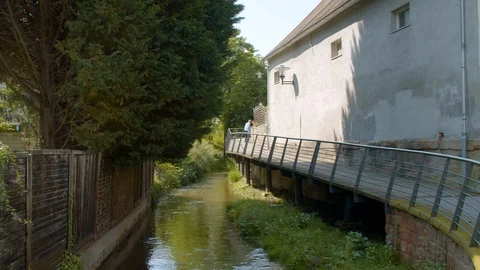 Germersheim / Panshot from a bridge Stock Footage 125312170
