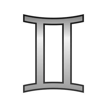 Germini symbol on white. Stock Illustration