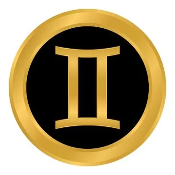 Germini symbol on white. Stock Illustration