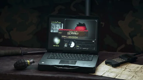 Germnay Missile Attack Countdown Screen, Cyber Attack Video stock 314278347