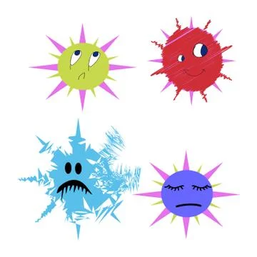 Germs and bugs Bacterium vector comic Stock Illustration