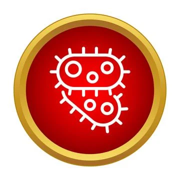 Germs bacteria microbe cells causing infection disease icon Stock Illustration