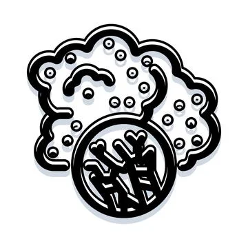 Germs bacteria microscopic view with magnifying glass Stock Illustration