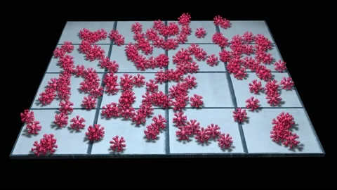 Germs, bacteria , viruses multiply on solid surface. 3d animation Stock Footage 135062492