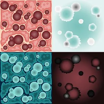 Germs in magnification. Bacteria under the microscope Stock Illustration
