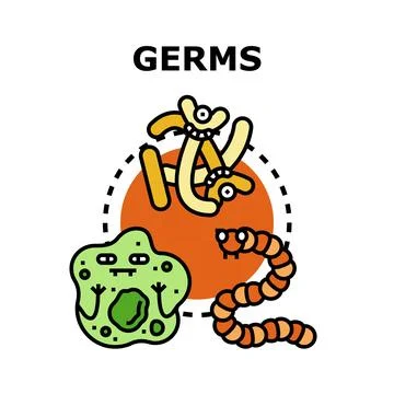 Germs microscopic creatures forming an infection concept Stock Illustration