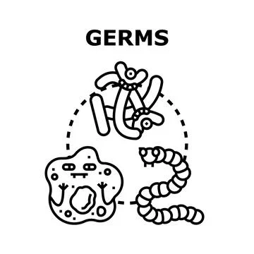 Germs microscopic creatures forming an infection concept Stock Illustration