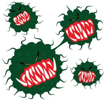 Germs virus  bacteria Stock Illustration