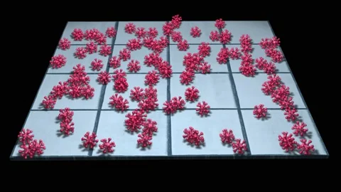 Germs , viruses , bacteria  die on surface tiles. 3d animation rendering Stock-Footage 135062447