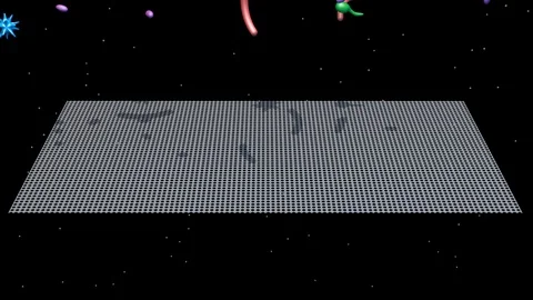 Germs, viruses captured in filter . 3d animation Stock Footage 127352433