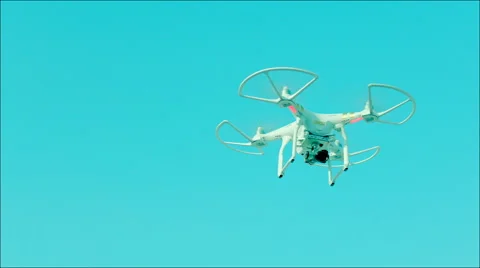 Gerokopter with camera flying in the sky Stock Footage 63604666