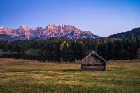 Geroldsee sundown Stock Photos