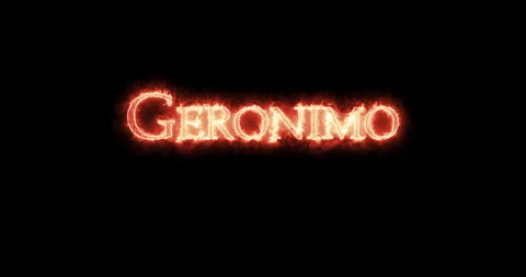 Geronimo written with fire. Loop Video stock 145189510