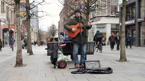 Gerry the busker, Glasgow Stock Footage 171631719