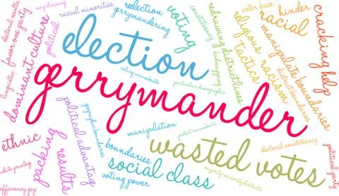 Gerrymander Word Cloud Ilustração Stock