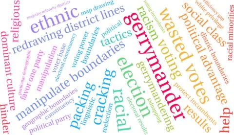 Gerrymander Word Cloud Illustrazione stock
