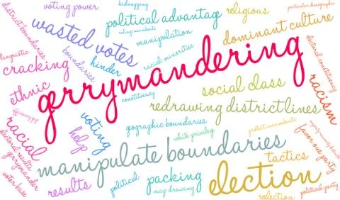 Gerrymandering Word Cloud Illustrazione stock