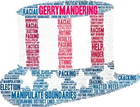Gerrymandering Word Cloud Stock Illustration