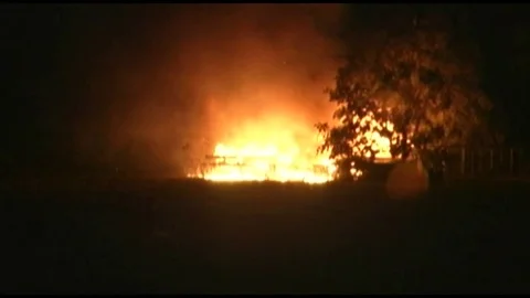 Gervais, House Fire 10-26-14 2 Stock Footage 82292986