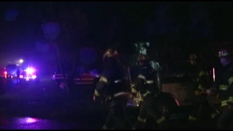 Gervais, House Fire 10-26-14 22 Fire Fighters Stock Footage 82293231