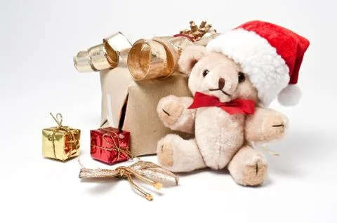 Geschenke und Teddybär Stock Photos