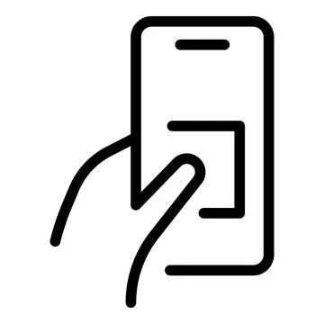 Gesture android phone icon outline vector. Hand mobile Illustrazione stock
